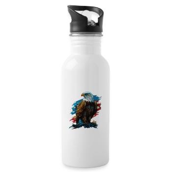 American Independence American Bald Eagle 4th of - Trinkflasche mit integriertem Trinkhalm - Weiß - Rechts