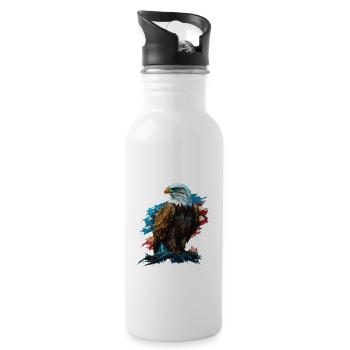 Bravery Runs In My Blood Patriotism Patriotic - Trinkflasche mit integriertem Trinkhalm - Weiß - Rechts