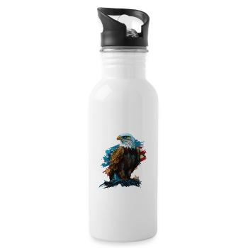 Honor Thy Country Heritage American Bald Eagle - Trinkflasche mit integriertem Trinkhalm - Weiß - Rechts