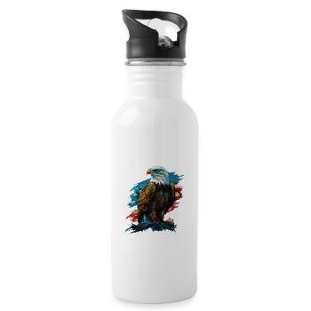 Honor Thy Country American Bald Eagle America USA - Trinkflasche mit integriertem Trinkhalm - Weiß - Rechts