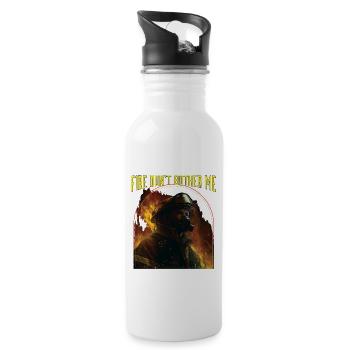 Fire Dont Bother Me Fire Rescue Firefighting - Trinkflasche mit integriertem Trinkhalm - Weiß - Rechts