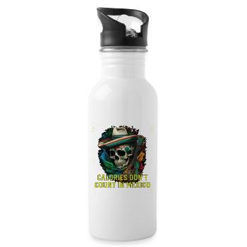 Calories Don't Count In Mexico Pride Food Lover - Water bottle with straw - white - Right