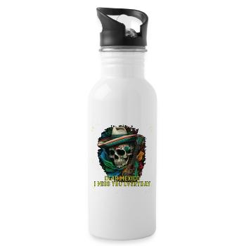 Dear Mexico I Miss You Everyday Mexicano Mexicana - Water bottle with straw - white - Right