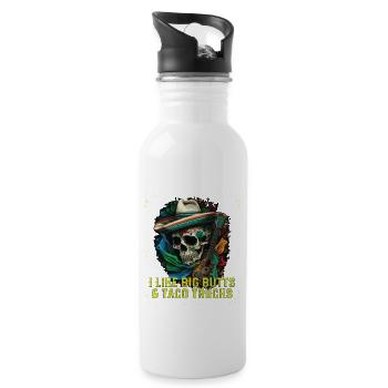 I Like Big Butts And Taco Trucks Taco Eater - Water bottle with straw - white - Right