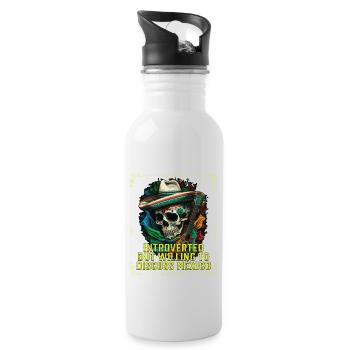 Introverted But Willing To Discuss Mexico Pride - Trinkflasche mit integriertem Trinkhalm - Weiß - Rechts