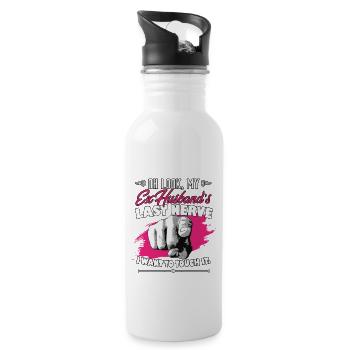 Look My Ex Husband's Last Nerve Funny Wife - Water bottle with straw - white - Right