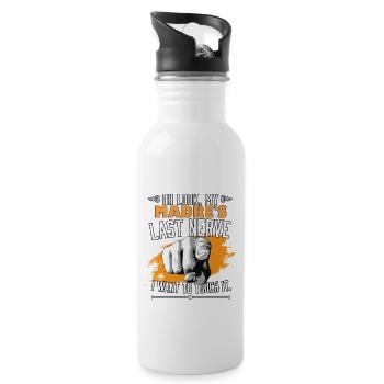 Look My Madre's Last Nerve Funny Mom Mother - Water bottle with straw - white - Right