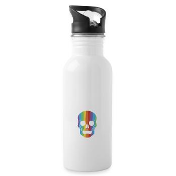Is It Gay Here Proud LGBTQ Ally Rainbow Gay Pride - Water bottle with straw - white - Right