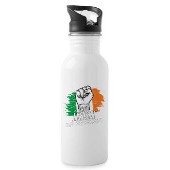 Not Irish But Supportive Ireland Flag Country - Trinkflasche mit integriertem Trinkhalm - Weiß - Rechts