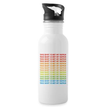 Momlife nouveau papa cette chemise n’est pas ma serviette en désordre - Gourde avec paille intégrée - blanc - Droite