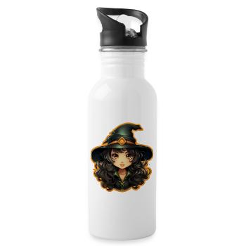 Halloween Witch I Cartoon Style I Witch - Water bottle with straw - white - Right