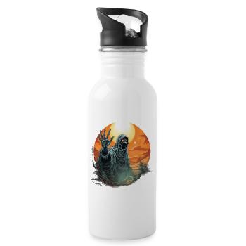 Halloween Emerging Hands Spooky Pumpkin - Trinkflasche mit integriertem Trinkhalm - Weiß - Rechts