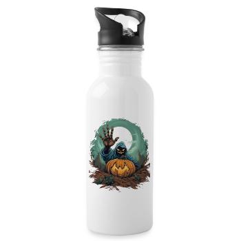 Halloween Emerging Hands Spooky Pumpkin - Trinkflasche mit integriertem Trinkhalm - Weiß - Rechts