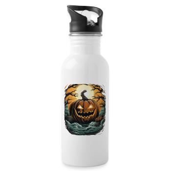 Halloween Emerging Hands Spooky Pumpkin - Trinkflasche mit integriertem Trinkhalm - Weiß - Rechts