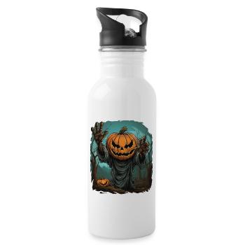Halloween Emerging Hands Spooky Pumpkin - Trinkflasche mit integriertem Trinkhalm - Weiß - Rechts