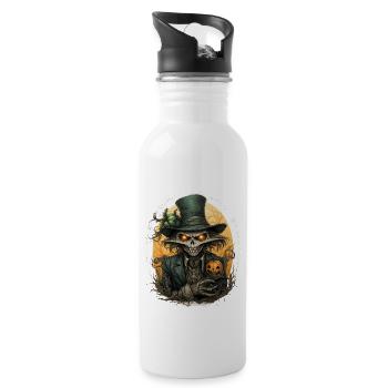 Scarecrow Halloween Cartoon Scary Scarecrow - Trinkflasche mit integriertem Trinkhalm - Weiß - Rechts