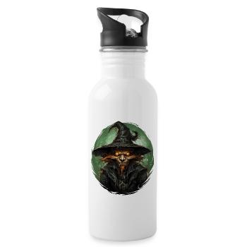 Scarecrow Halloween Cartoon Scary Scarecrow - Water bottle with straw - white - Right