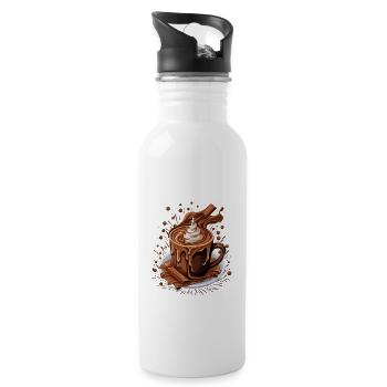 Hot Chocolate Mug I Chocolate Lover I Hot - Trinkflasche mit integriertem Trinkhalm - Weiß - Rechts