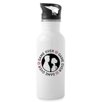 Hochzeitspaar Game Over Brautpaar Jga - Trinkflasche mit integriertem Trinkhalm - Weiß - Rechts