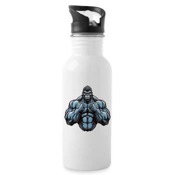 Gorilla Muscles Gymnase d’entraînement - Gourde avec paille intégrée - blanc - Droite