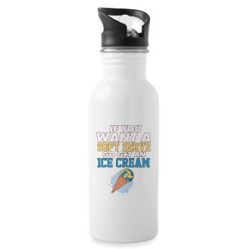 Volleyball If You Want A Soft Serve Go Get An Ice - Trinkflasche mit integriertem Trinkhalm - Weiß - Rechts