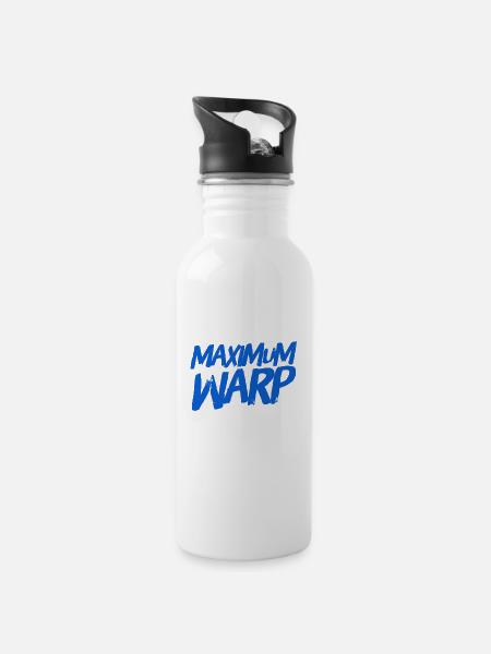wir fliegen mit maximalem Warp - Trinkflasche mit integriertem Trinkhalm - Weiß