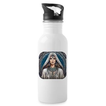 Mystical Fantasy Woman - Water bottle with straw - white - Right