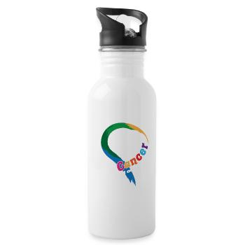 Cancer Survivor Support Fight Cancer In All Colors - Water bottle with straw - white - Right