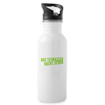Bock auf Tee? - Trinkflasche mit integriertem Trinkhalm - Weiß - Rechts