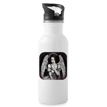 Cool Gothic Angel II - Water bottle with straw - white - Right