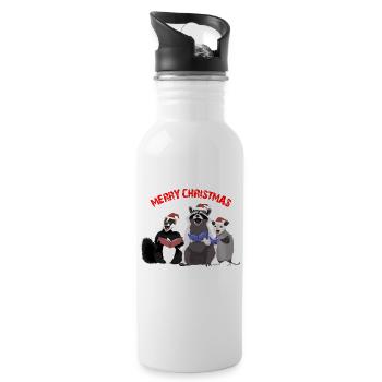 STREET CATS MERRY CHRISTMAS - Water bottle with straw - white - Right