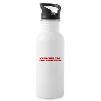 ich dachte es ist automatisiert - Trinkflasche mit integriertem Trinkhalm - Weiß - Rechts