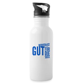 beichten tut gut - Trinkflasche mit integriertem Trinkhalm - Weiß - Rechts