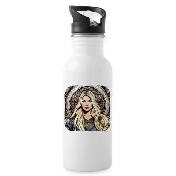 Fière Viking Germanin Shieldmaiden - Gourde avec paille intégrée - blanc - Droite
