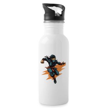 Charming Ninja Fighter I Ninja Girl I Ninja - Water bottle with straw - white - Right