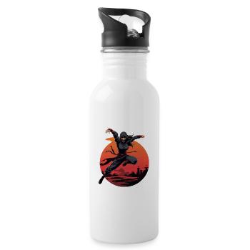 Charming Ninja Fighter I Ninja Girl I Ninja - Water bottle with straw - white - Right