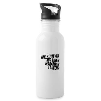 Marathon - Trinkflasche mit integriertem Trinkhalm - Weiß - Rechts