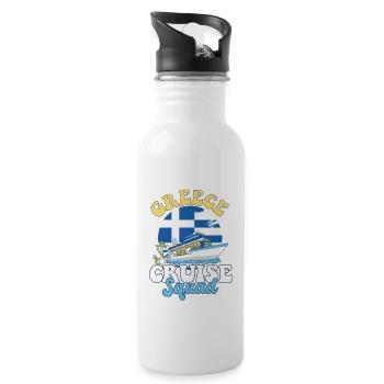 Greece Cruise Squad Family Vacation Trip - Water bottle with straw - white - Right