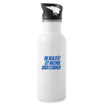 reality is stronger in the end - Water bottle with straw - white - Right