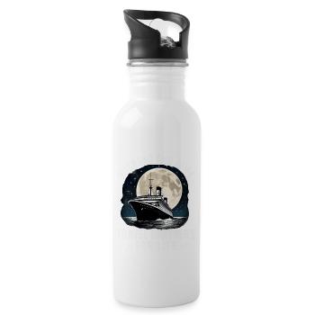 Husband And Wife Cruising Cruise Ship Vacation - Trinkflasche mit integriertem Trinkhalm - Weiß - Rechts