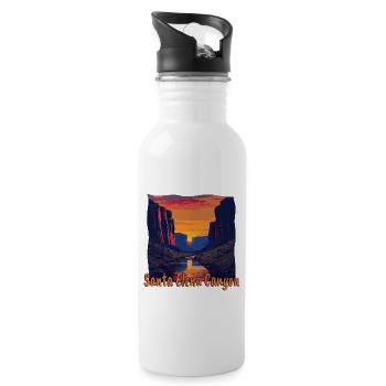 Santa Elena Canyon Texas USA Sunset Colors Design - Water bottle with straw - white - Right