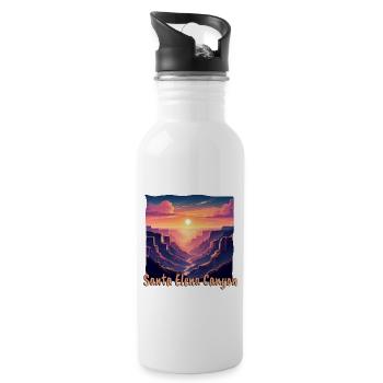 Santa Elena Canyon Texas USA Sunset Purple Color - Water bottle with straw - white - Right