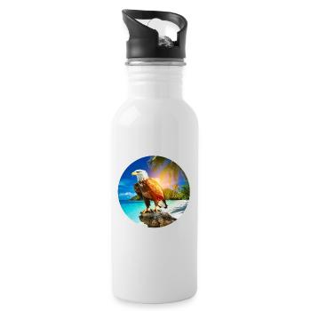 Eagle at Eagle Beach Aruba Summer Vacation - Water bottle with straw - white - Right