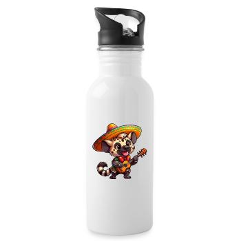 Cinco de Mayo Hyäne Giraffe Mariachi - Trinkflasche mit integriertem Trinkhalm - Weiß - Rechts