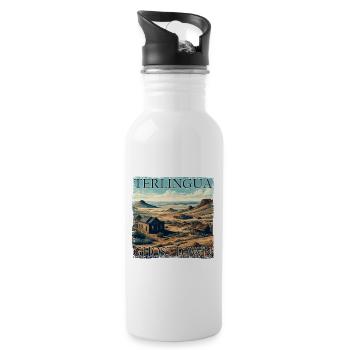 Texas Ghost Town Terlingua Desert Lost Grunge - Trinkflasche mit integriertem Trinkhalm - Weiß - Rechts