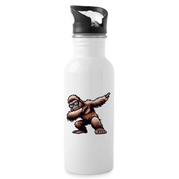 Bigfoot Dabbing mit Sonnenbrille - Trinkflasche mit integriertem Trinkhalm - Weiß - Rechts