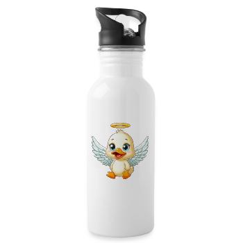 Ange canard mignon avec des ailes - Gourde avec paille intégrée - blanc - Droite