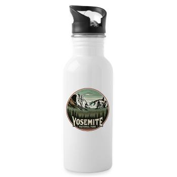 Boucle vintage du parc national de Yosemite - Gourde avec paille intégrée - blanc - Droite
