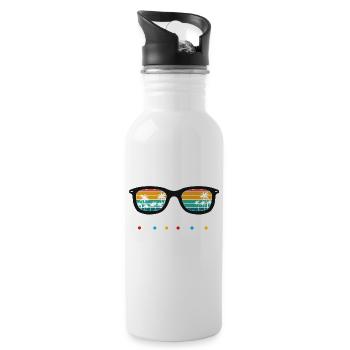 Je suis en vacances - Gourde avec paille intégrée - blanc - Droite