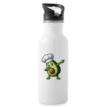 Mignon dessin animé avocat cuisine - Gourde avec paille intégrée - blanc - Droite
